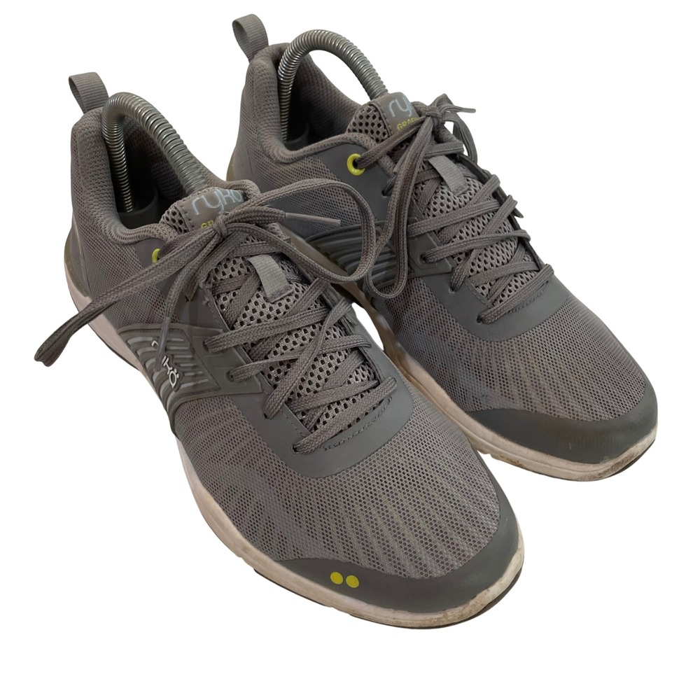 Ryka Grafik Flow Training Shoes Womens Grey Mesh Lace Up Sneakers 8.5M